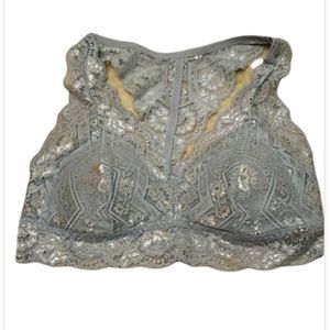 Gilligan & Omalley Racerback Bralette Size XS Silver Lace NEW no tags
